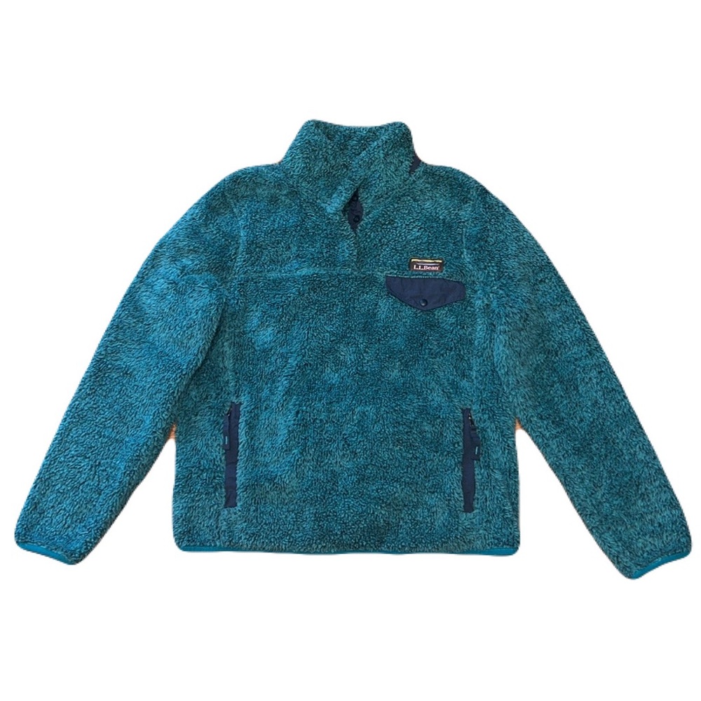 L.L. Bean Teal Sherpa Pullover Hoodie